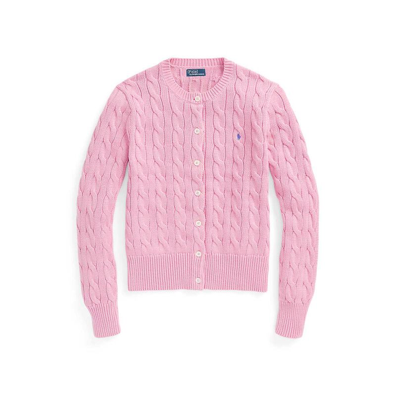 Polo Ralph Lauren Cable Knit Cotton Crewneck Cardigan image number 2